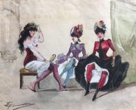 Trois elegantes aquarelle.JPG